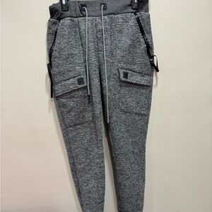 Gray Herringbone Jogger Pants